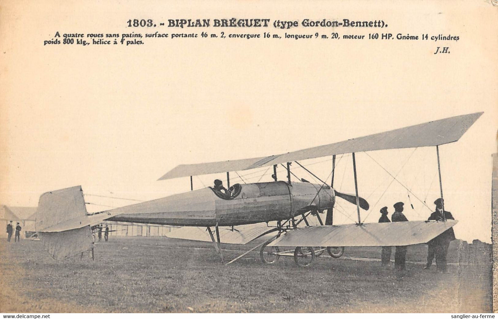 CPA AVIATION BIPLAN BREGUET TYPE GORDON BENETT - ....-1914: Précurseurs