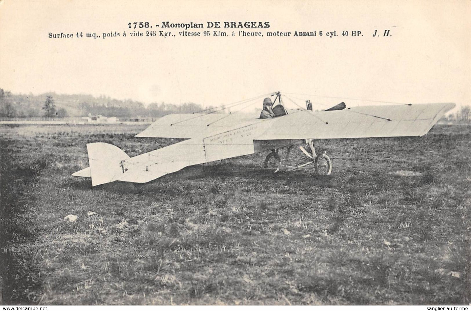 CPA AVIATION MONOPLAN DE BRAGEAS - ....-1914: Précurseurs