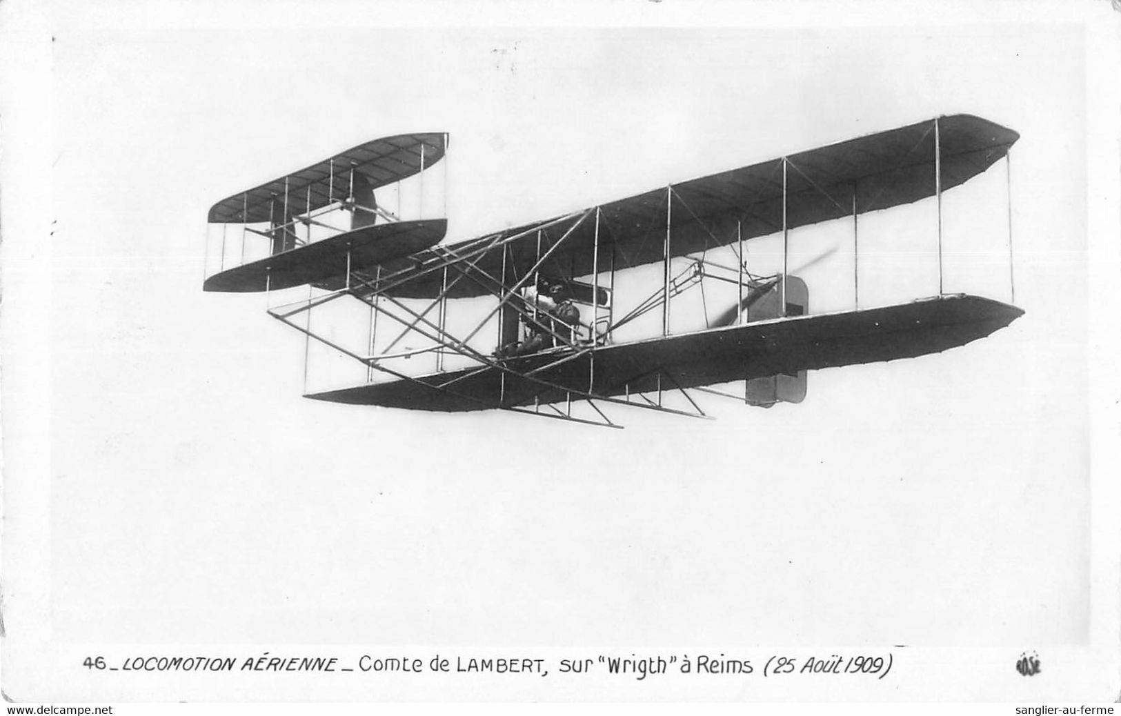 CPA AVIATION LOCOMOTION AERIENNE COMTE DE LAMBERT SUR WRIGHT A REIMS - ....-1914: Vorläufer