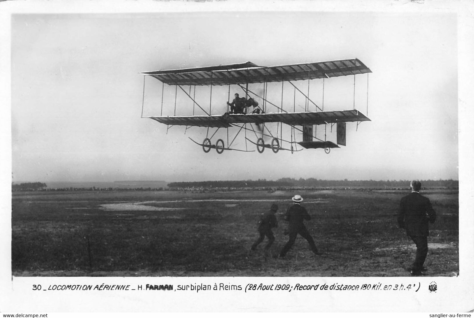 CPA AVIATION LOCOMOTION AERIENNE H.FARMAN SUR BIPLAN A REIMS 1909 - ....-1914: Précurseurs