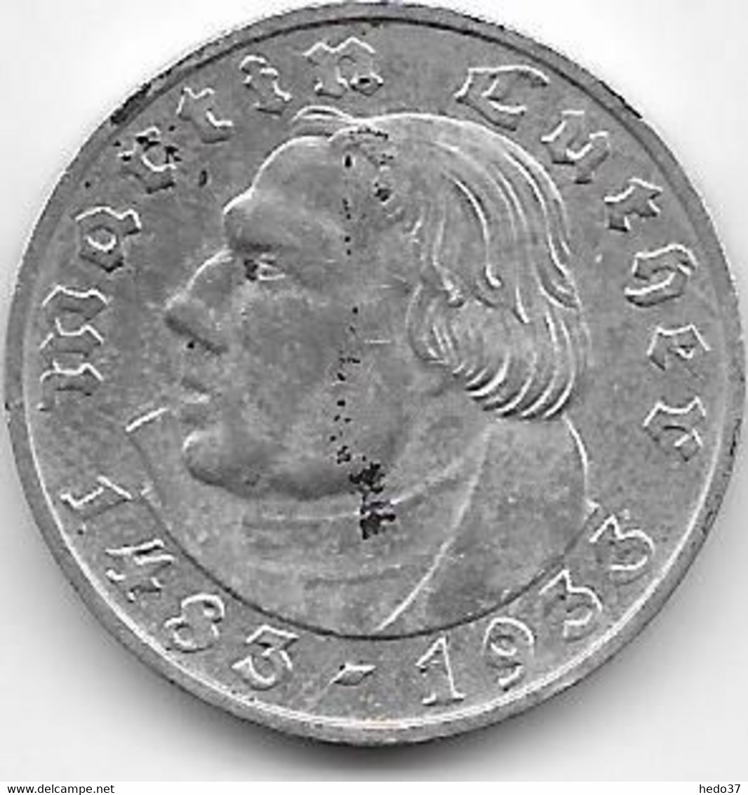 Allemagne - 2 Reichsmark 1933 D - Argent - 2 Reichsmark