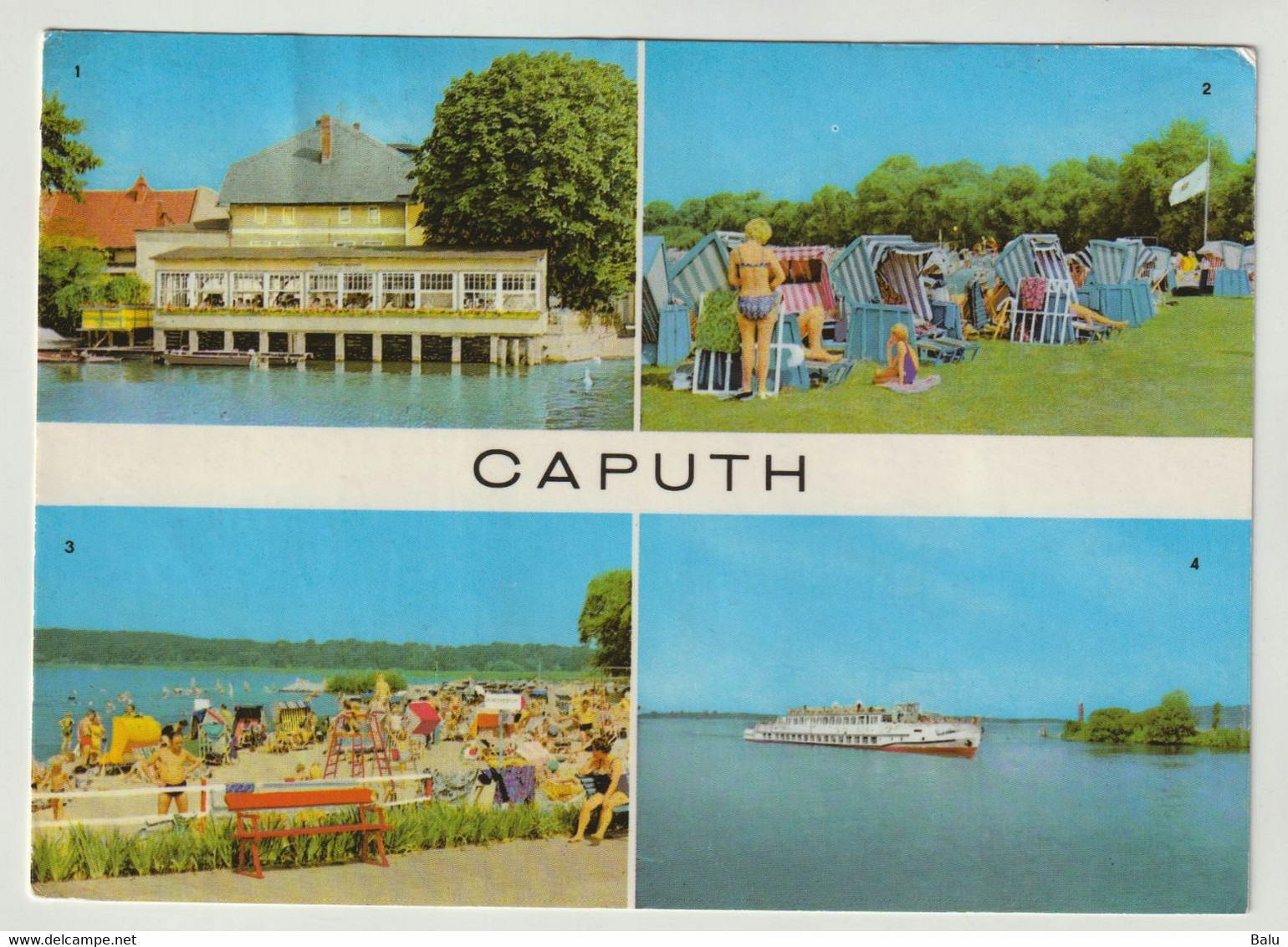 MBK Caputh 1975, Gaststätte Am Fährhaus Strandbad Schwielow-See MS Sanssouci, Postalisch Gelaufen SSt, 2 Scans - Caputh