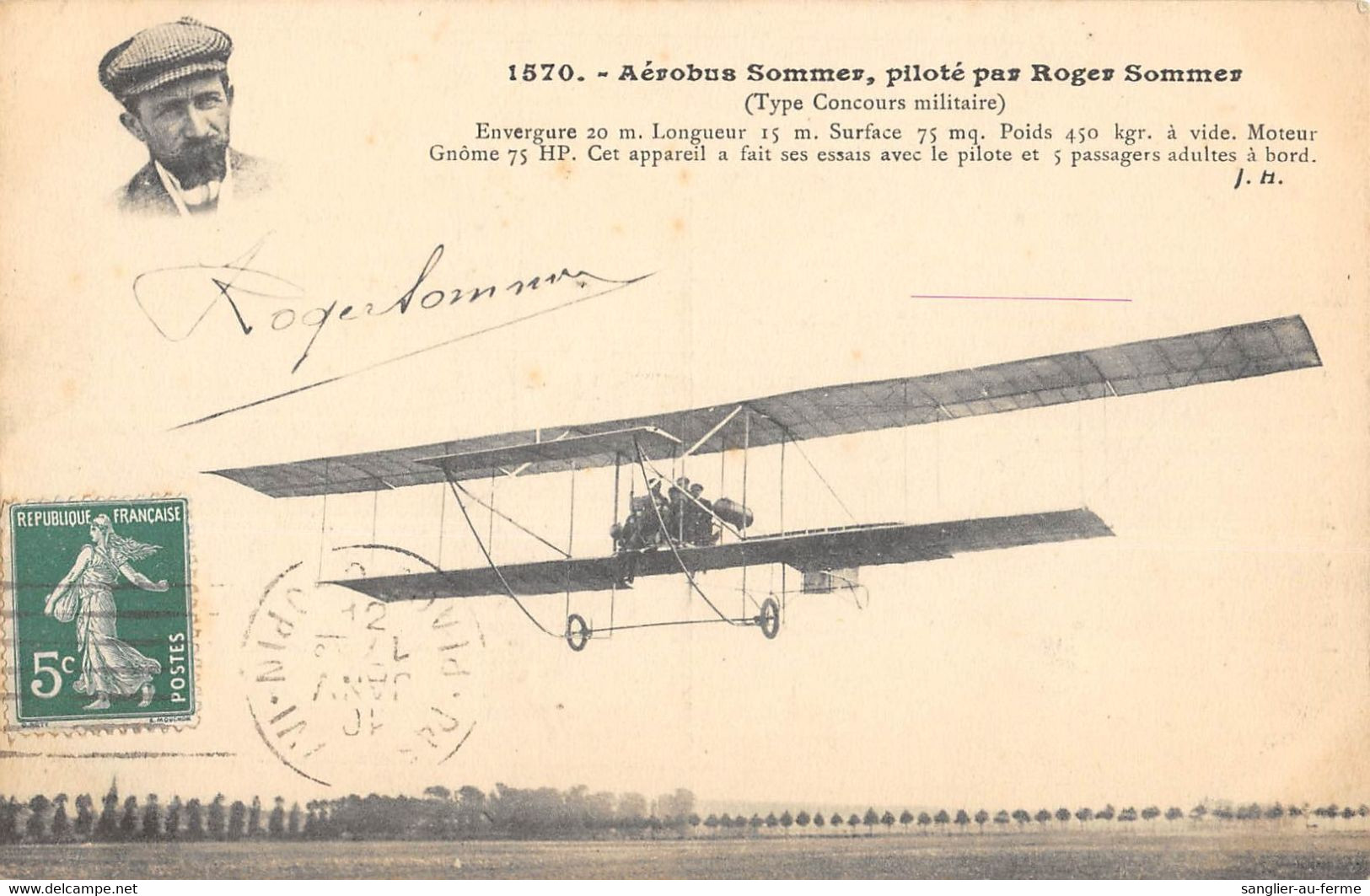 CPA AVIATION AEROBUS SOMMER PILOTE PAR SOMMER - ....-1914: Précurseurs