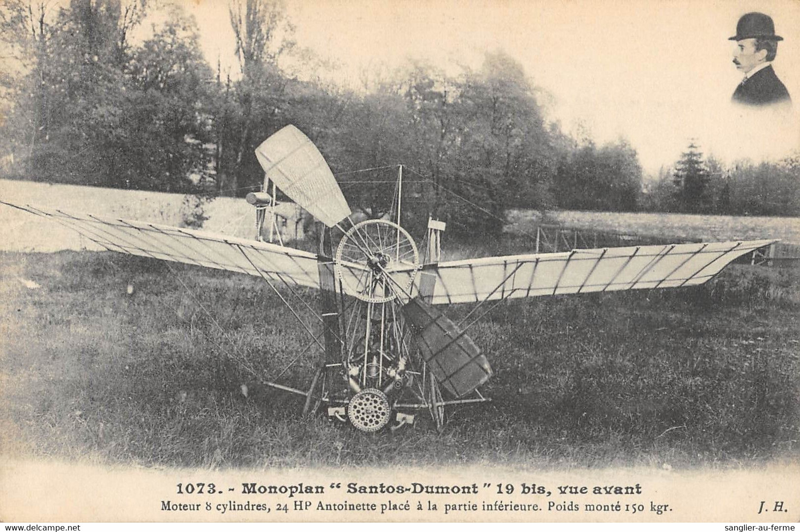 CPA AVIATION MONOPLAN SANTOS DUMONT 19 BIS VUE AVANT - ....-1914: Precursori