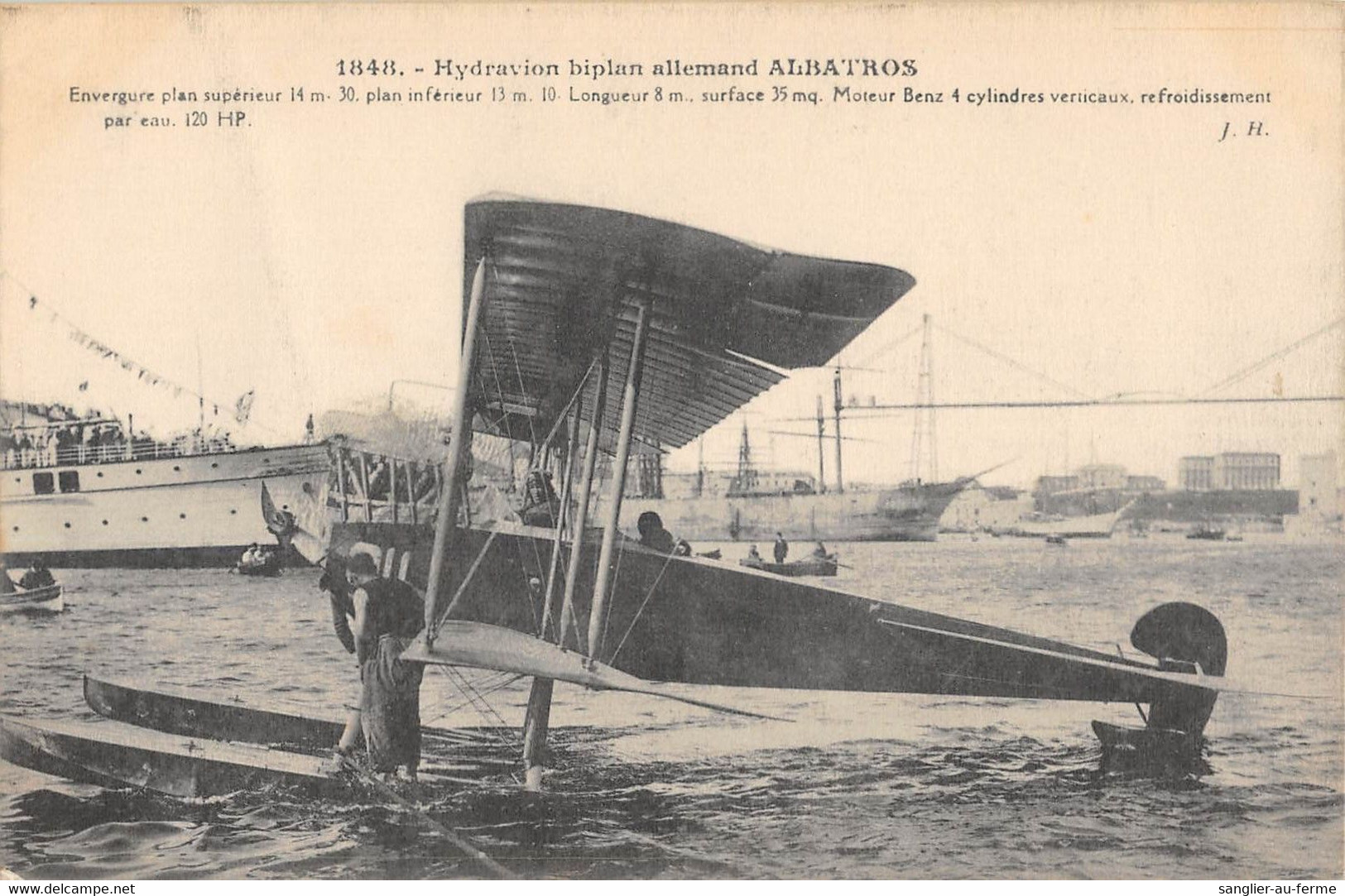 CPA AVIATION HYDRAVION BIPLAN ALLEMAND ALBATROS - ....-1914: Precursors
