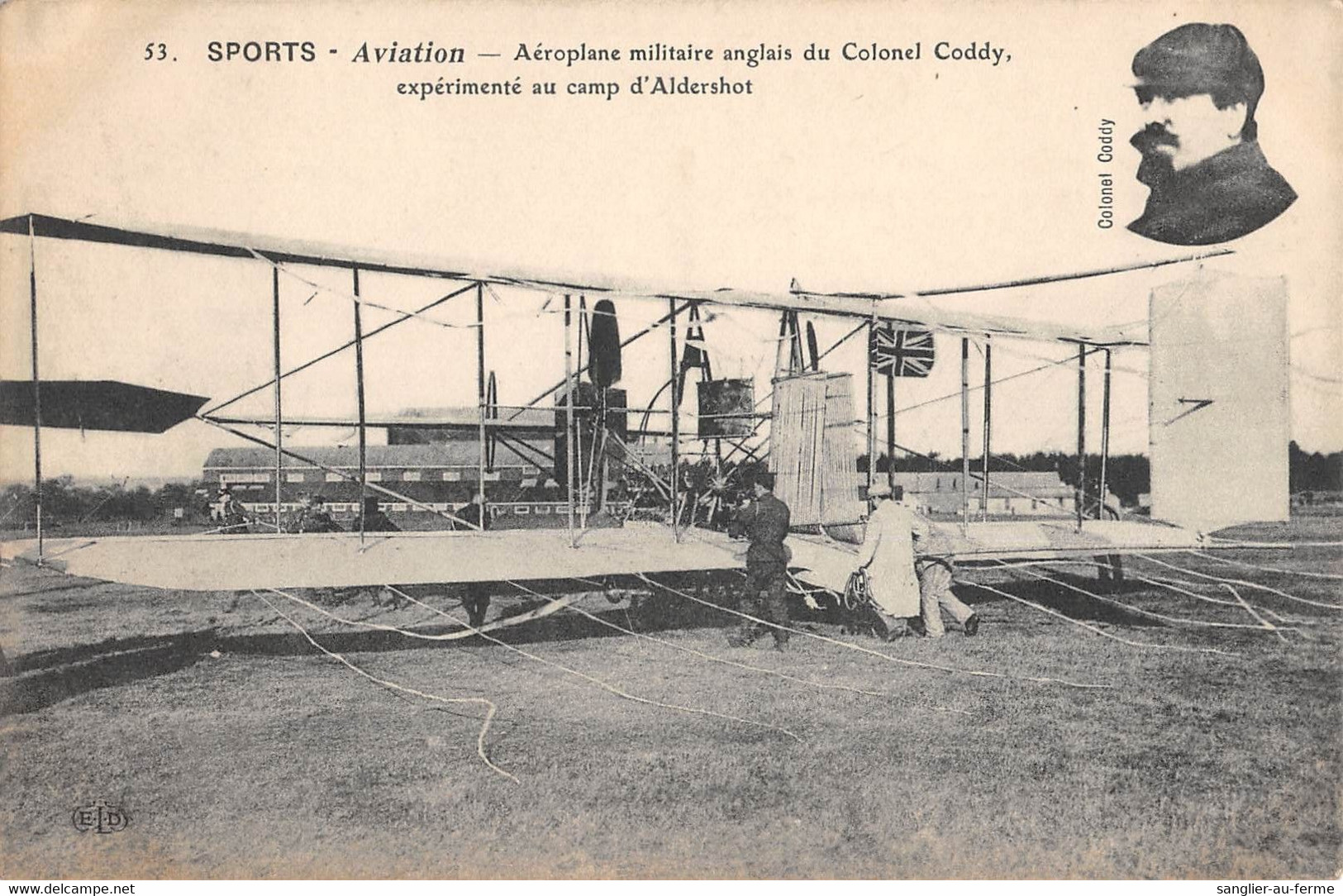 CPA AVIATION SPORTS AEROPLANE MILITAIRE ANGLAIS DU COLONEL CODDY EXPERIMENTE AU CAMP D'ALDERCHOT - ....-1914: Precursors