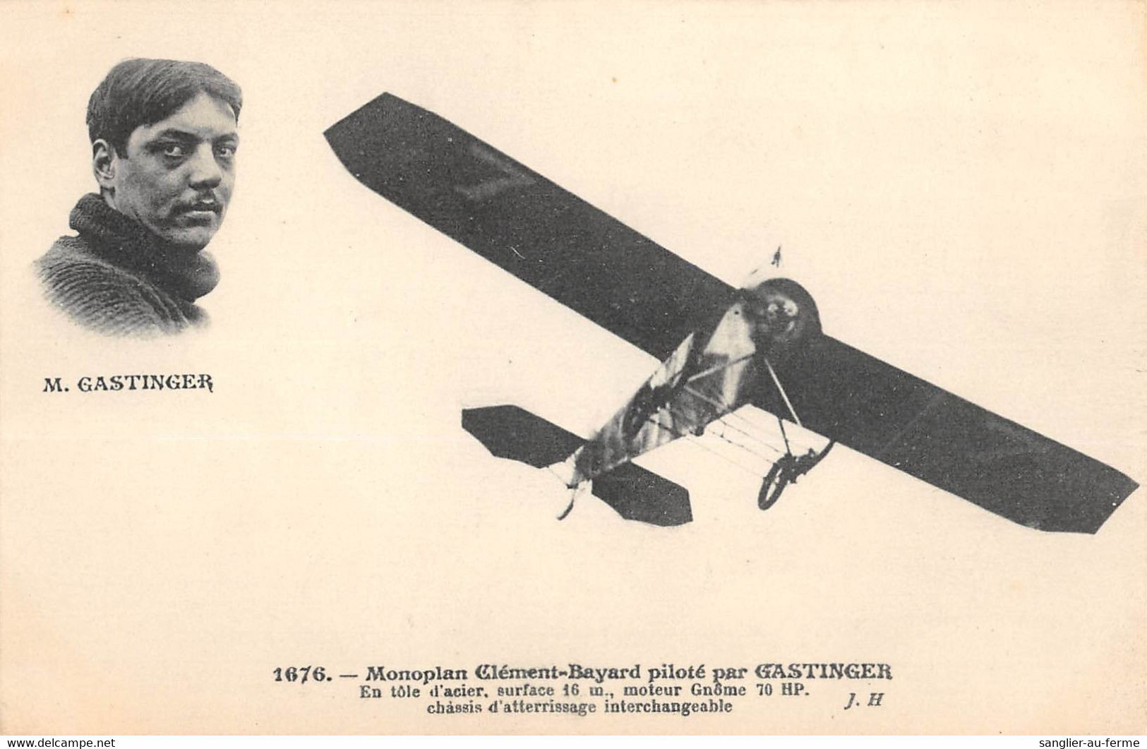 CPA AVIATION MONOPLAN CLEMENT BAYARD PILOTE PAR GASTINGER - ....-1914: Precursors