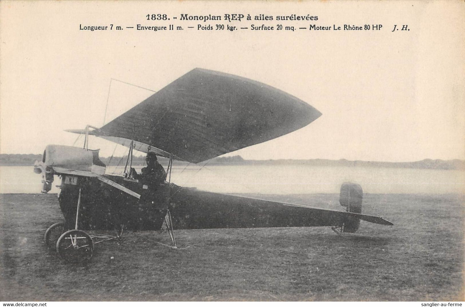 CPA AVIATION MONOPLAN REP A AILES SURELEVEES - ....-1914: Precursors