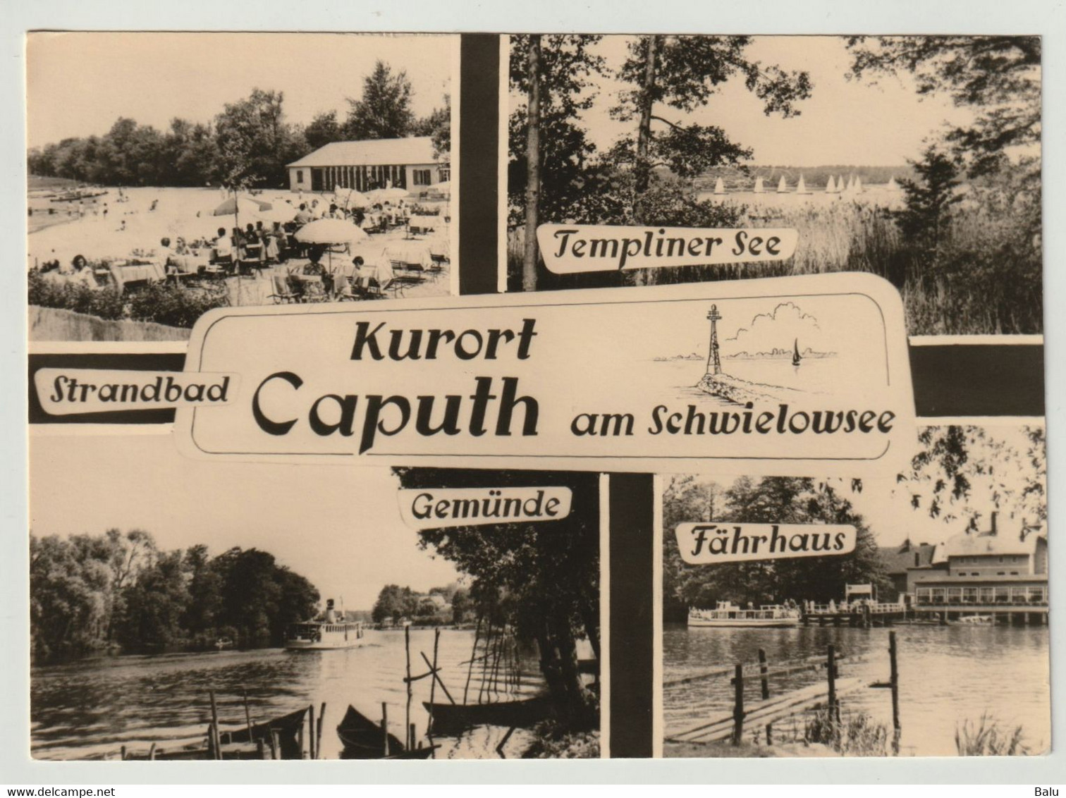 MBK SW Kurort Caputh Am Schwielowsee, An Der Havel 1963 Strandbad Templiner See Gemünde Fährhaus, Gelaufen, 2 Scans - Caputh