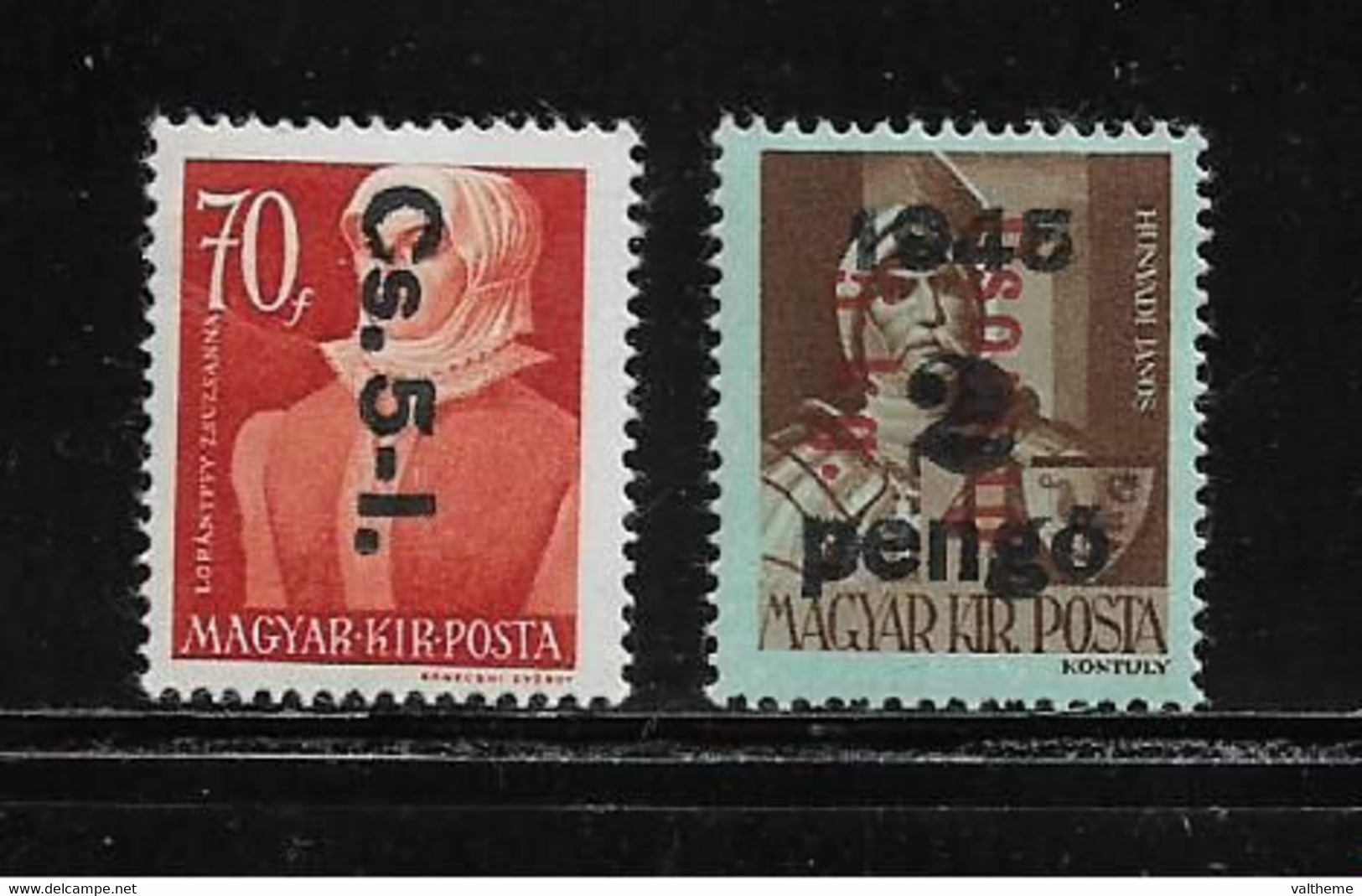 HONGRIE  ( EUHO - 413 )  1946   N° YVERT ET TELLIER      N° 2+7   N* - Paquetes Postales