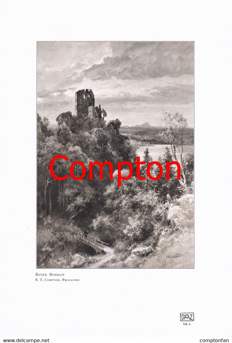 D101 146 E.T.Compton Ruine Altbodman Wanderer Druck 1907 !!! - Other & Unclassified