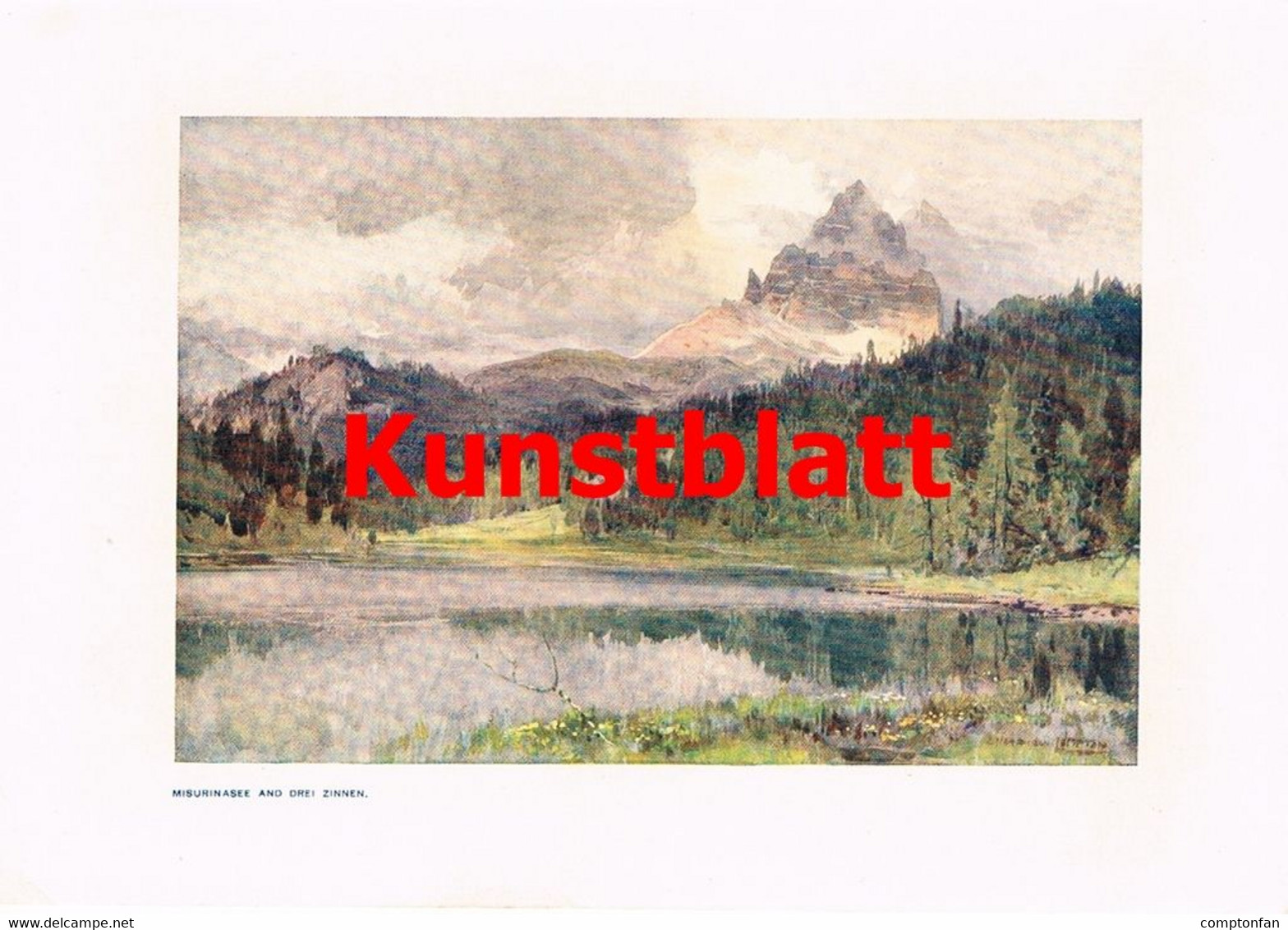 D101 153 E.H.Compton Misurinasee Dolomiten Lago Di Misurina Kunstblatt 1908 !!! - Otros & Sin Clasificación