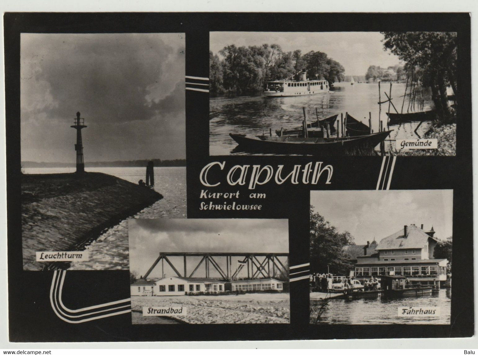 MBK SW Kurort Caputh Am Schwielowsee 1965, Leuchtturm Gemünde Strandbad Fährhaus, Postalisch Gelaufen, 2 Scans - Caputh