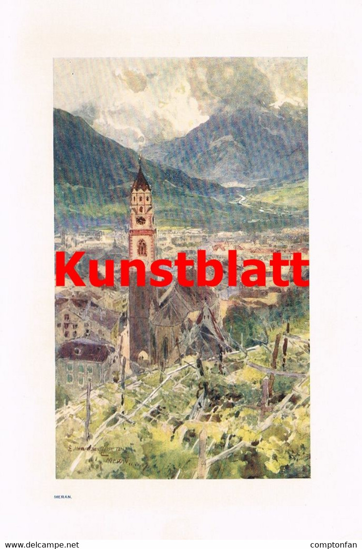 D101 156 E.H.Compton Meran Merano Dolomiten Kunstblatt 1908 !!! - Autres & Non Classés