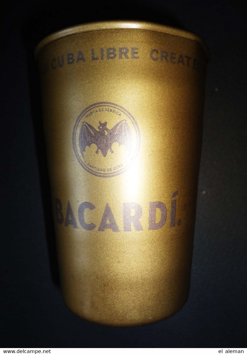 4 Original Goldfarbene BACARDI Metallbecher, Edition Cuba Libre, Neue Seltene Limited Edition - Cucharas Mezcladoras