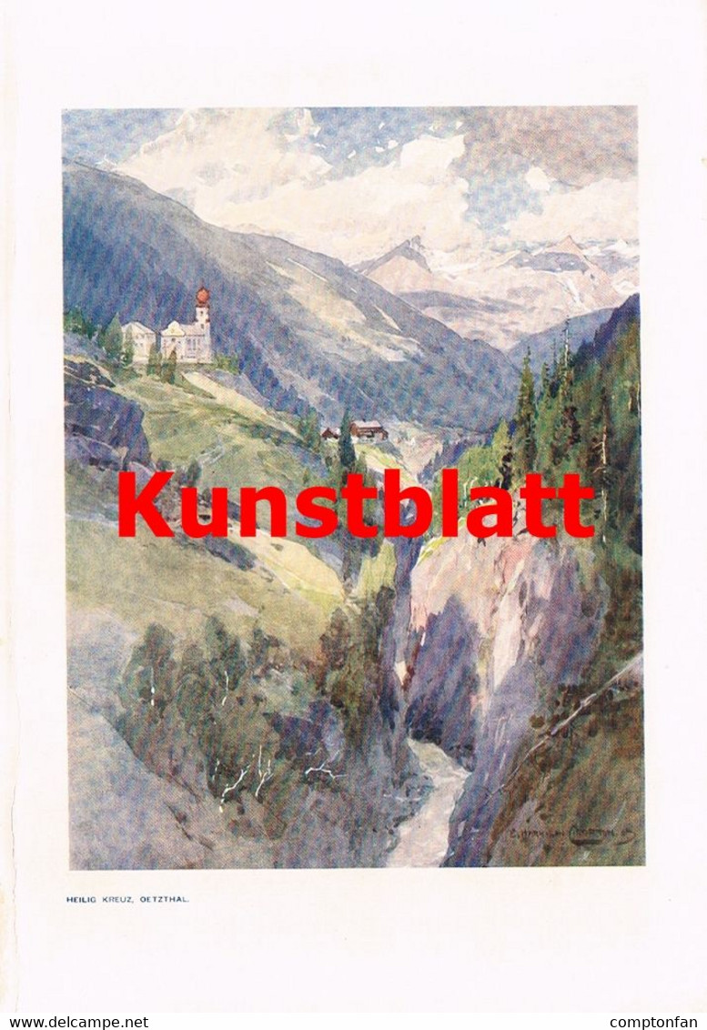 D101 164 E.H.Compton Heiligkreuz Sölden Vent Tirol Kunstblatt 1908 !!! - Other & Unclassified