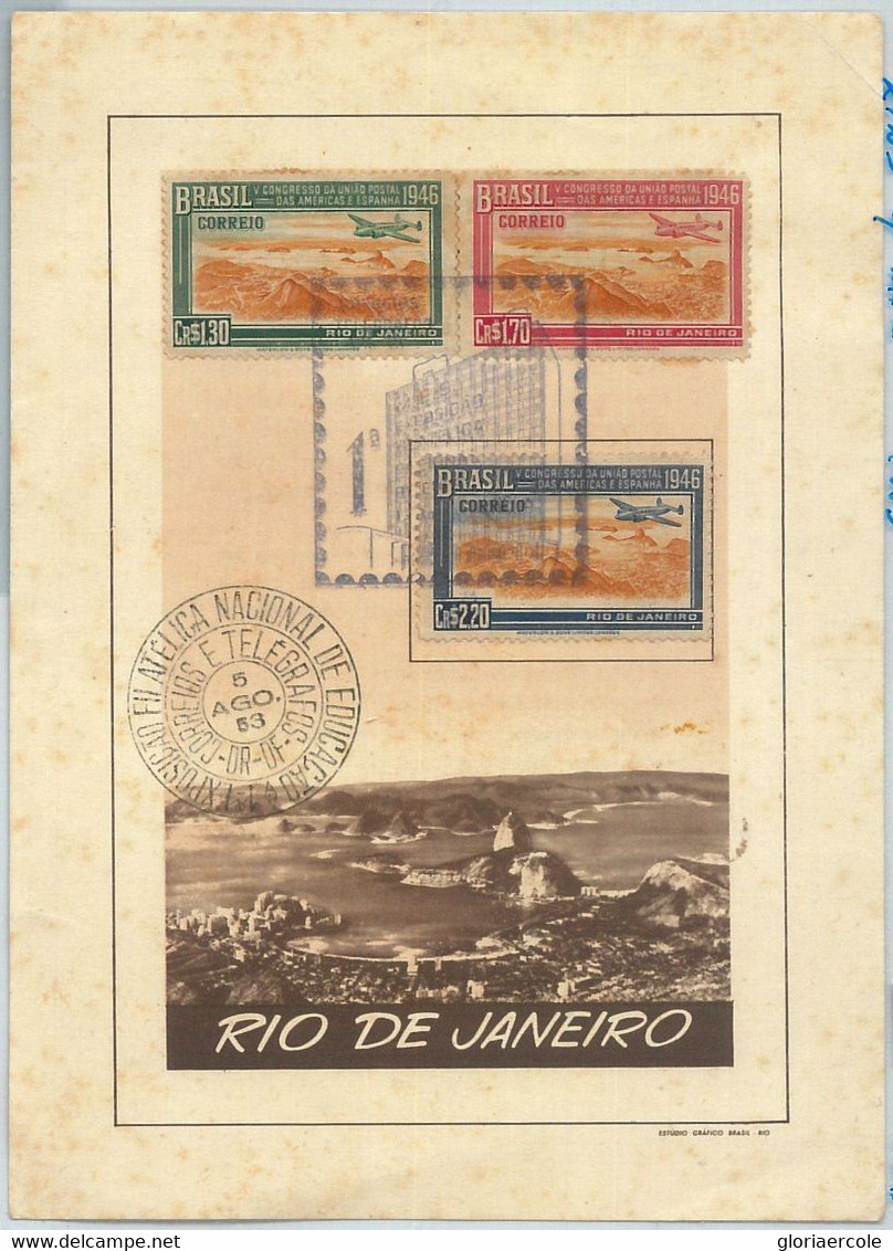 69176 -  BRAZIL - Postal History - MAXIMUM CARD 1953 - AIR MAIL - Maximum Cards