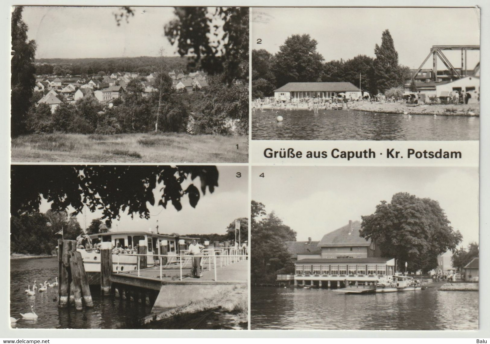 MBK SW Grüße Aus Caputh Kr. Potsdam 1984, Krähenberg Seebad Dampferanlegestelle, Fährhaus, Postalisch Gelaufen, 2 Scans - Caputh