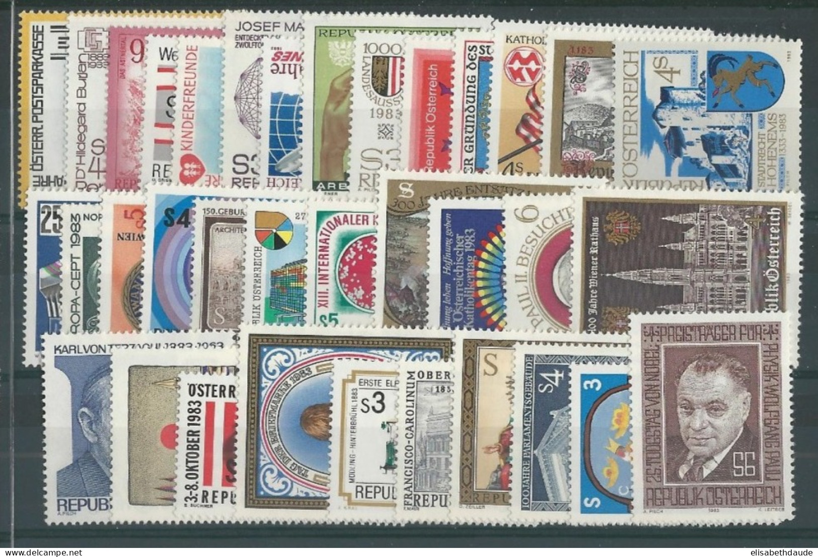 AUTRICHE - 1983 - ANNEE COMPLETE ** MNH  - COTE YVERT = 46.8 EURO - Années Complètes