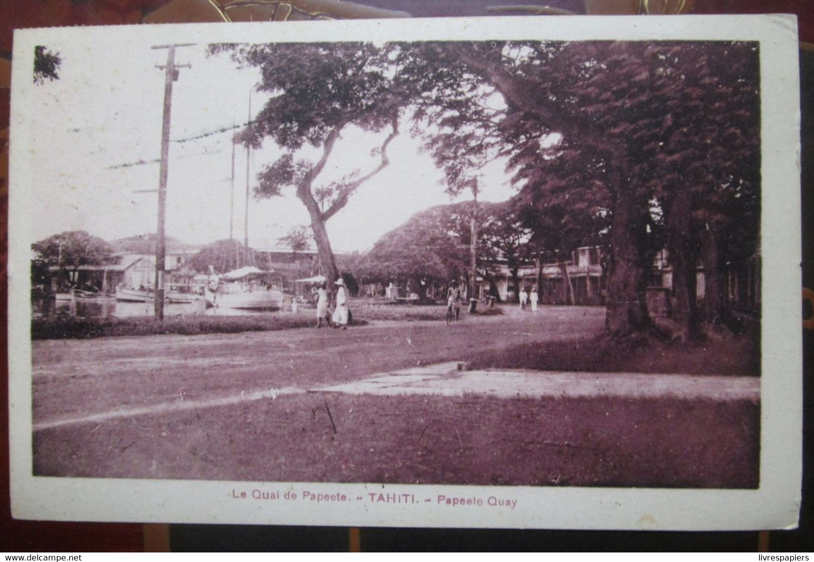 Tahiti  Quai De Papeete  Cpa Timbrée Oceanie Etablissements 1938 - Polynésie Française