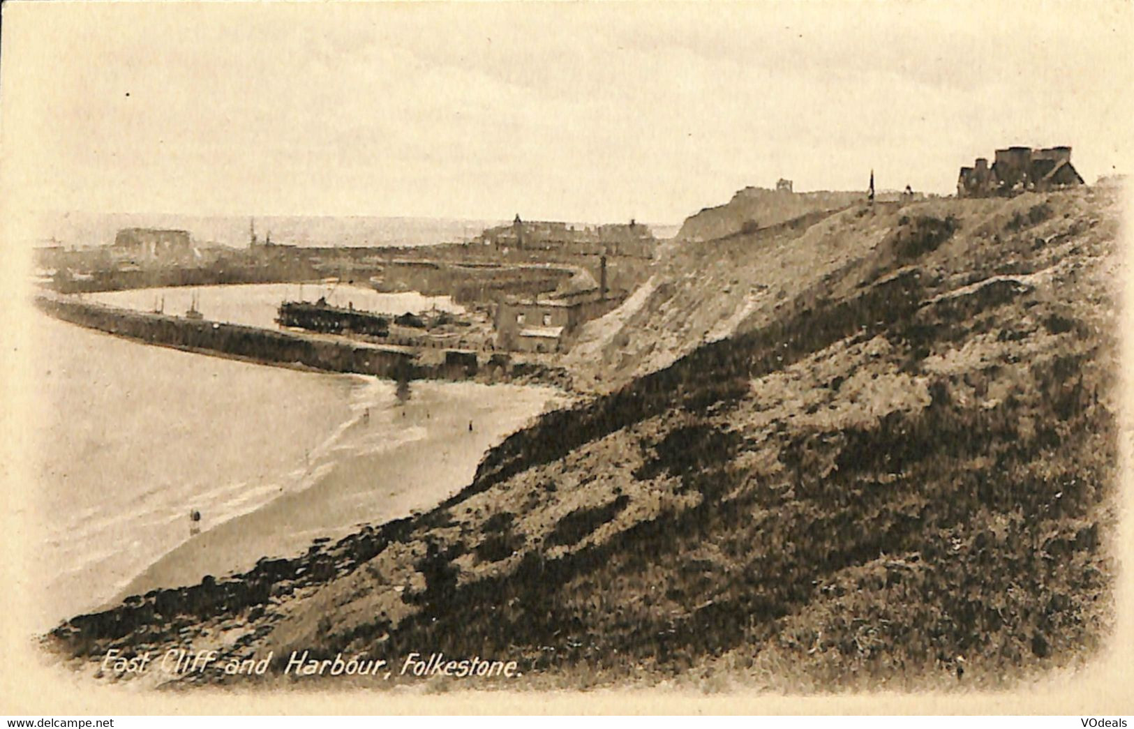 037 761 - CPA - Royaume-Uni - Angleterre - Kent - Fast Cliff And Harbour - Folkestone - Folkestone