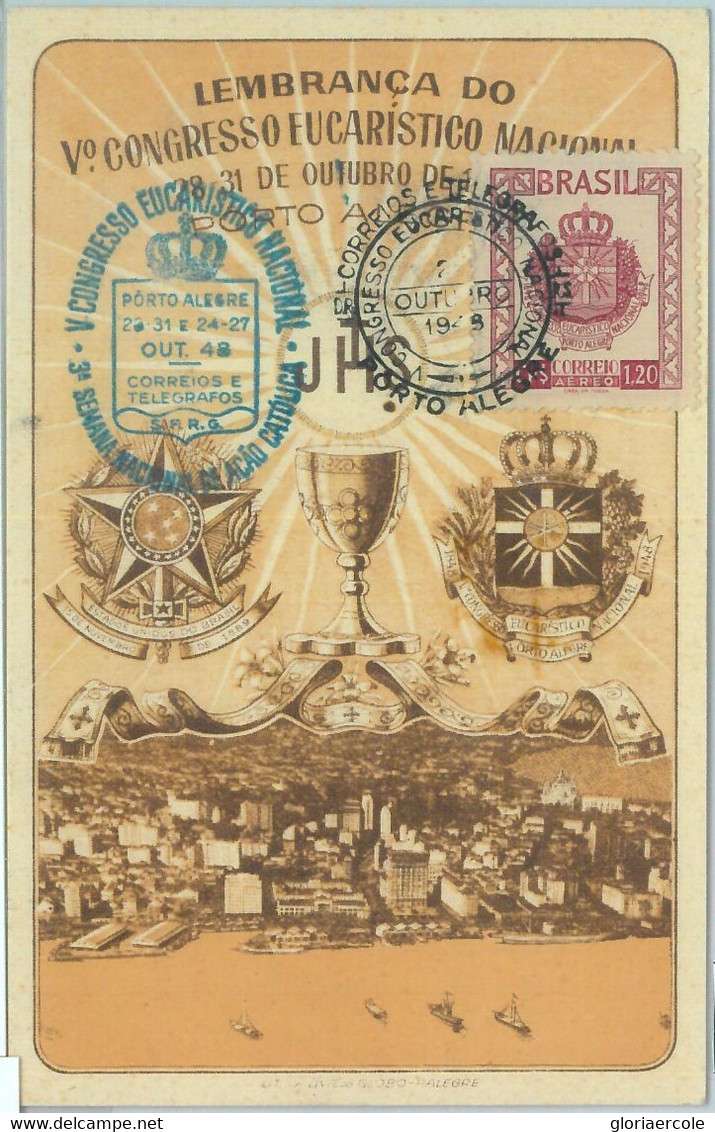 86510 - BRAZIL - Postal History - FDC MAXIMUM CARD -  Eucharistic Congress 1948 - Tarjetas – Máxima