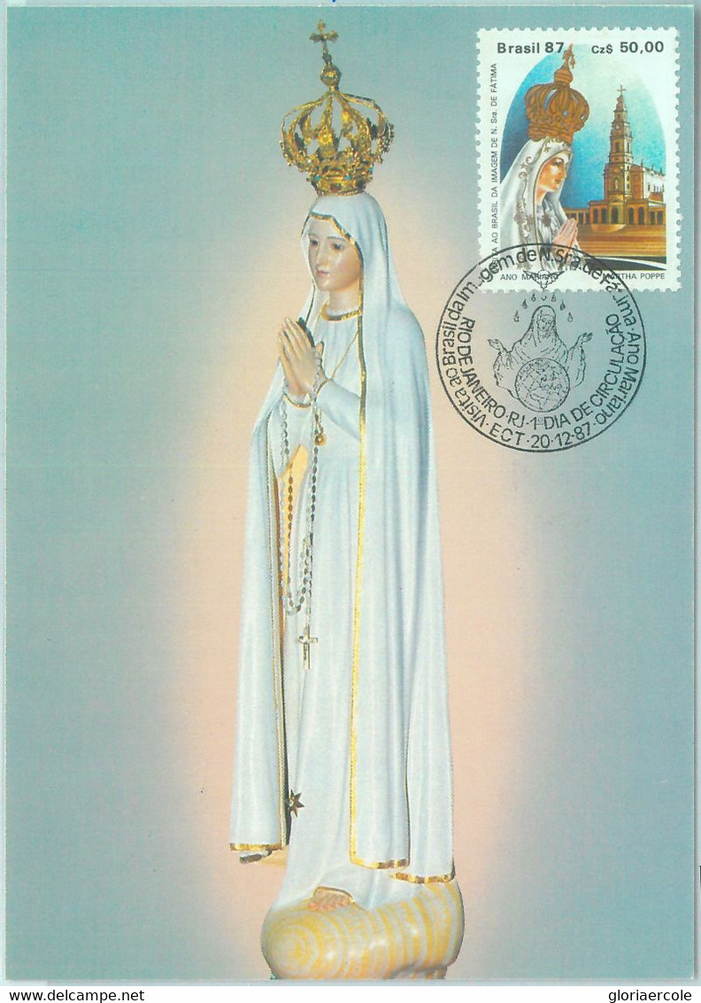 86509 - BRAZIL - Postal History - MAXIMUM CARD - RELIGION Madonna 1987 - Tarjetas – Máxima