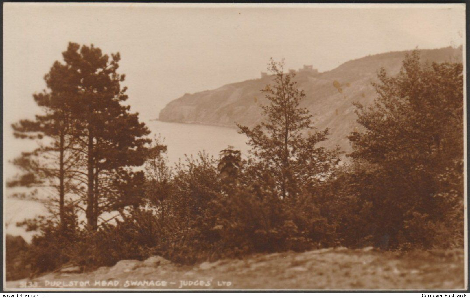 Durlston Head, Swanage, Dorset, 1948 - Judges RP Postcard - Swanage