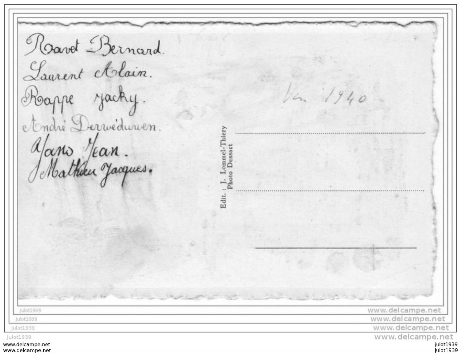 MUSSON ..--  Ecole Des Garçons Vers 1940 ( Liste De Quelques NOMS ) . Place Abbé Georges GOFFINET . Voir Verso . - Musson