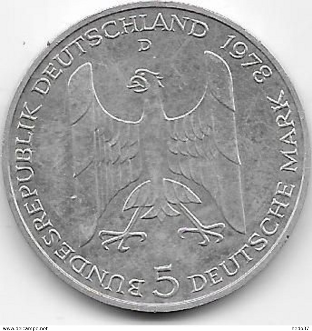 Allemagne - 5 Mark 1978 - Argent - 5 Mark