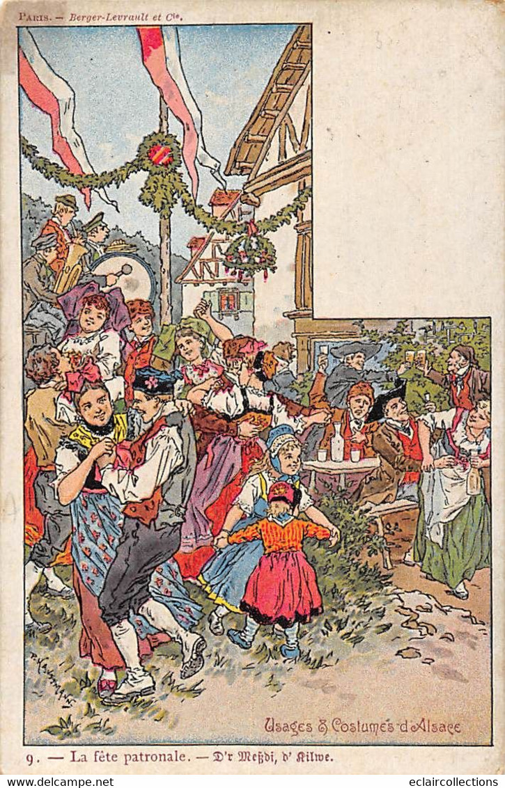 Illustrateur   Alsace  Illustrateur Kauffmann Usages Et Coutumes D'Alsace Fête Patronale      (voir Scan) - Kauffmann, Paul