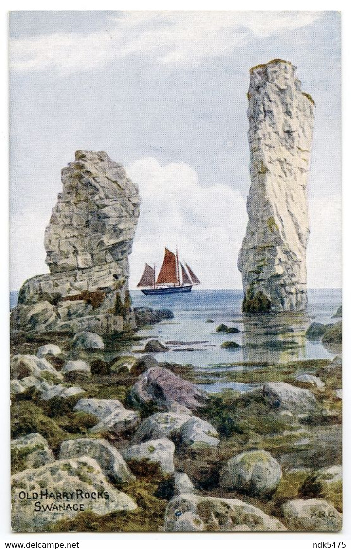 ARTIST : A. R. QUINTON - SWANAGE, OLD HARRY ROCKS - Quinton, AR