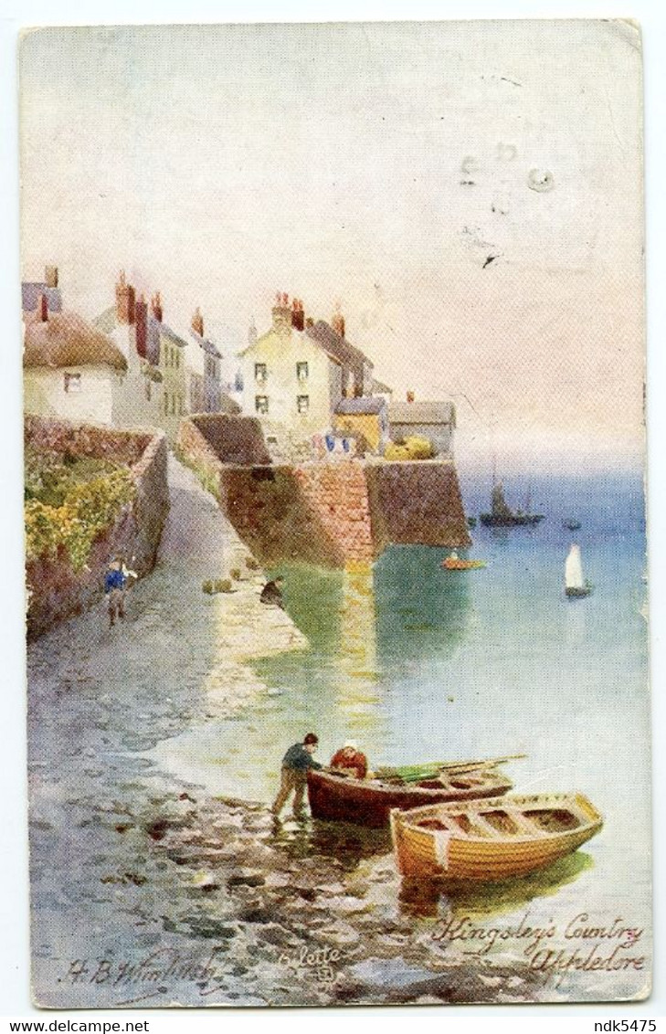 ARTIST : WIMBUSH - APPLEDORE (TUCK'S OILETTE) / POSTMARK - INSTOW / WINCHCOMBE, TEMPLE GUITING, WELLS HEAD FARM (SNOOK) - Wimbush