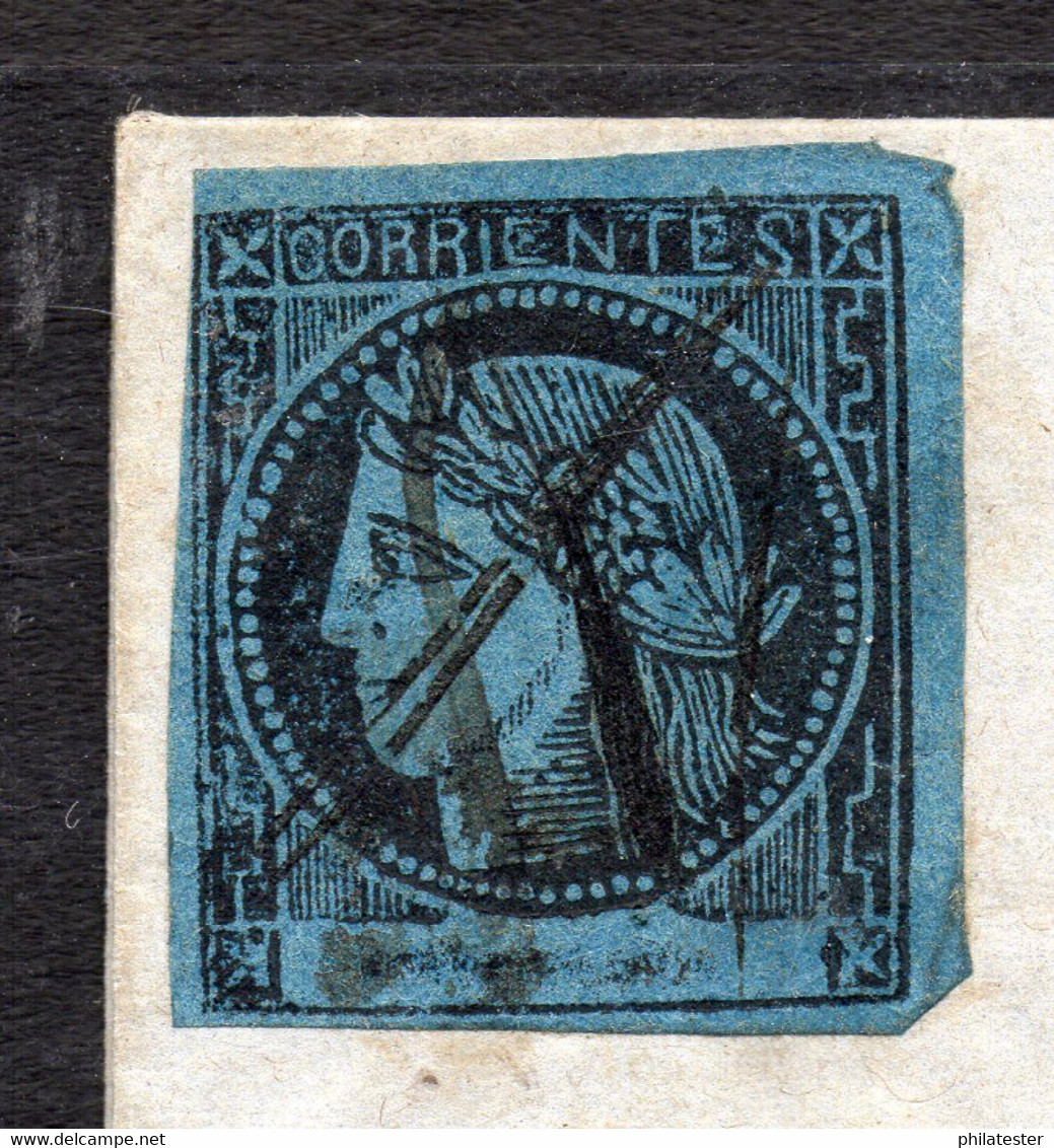 Corrientes 1861 Complete Folded Letter With GJ # 3 Very Fine Used. - Corrientes (1856-1880)