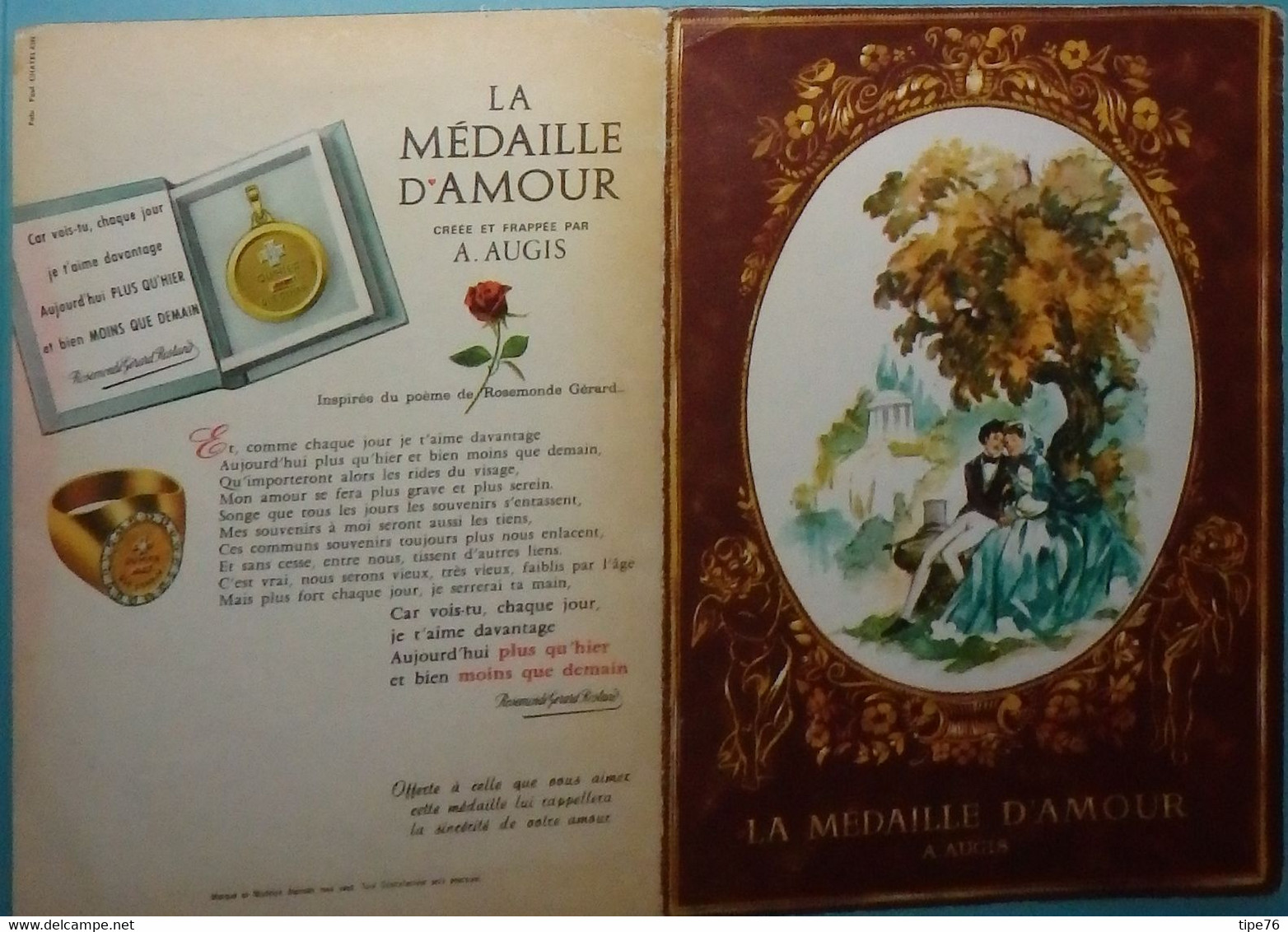 Petit Calendrier De Poche 1969 Bijou La Médaille D'amour Augis - Petit Format : 1961-70