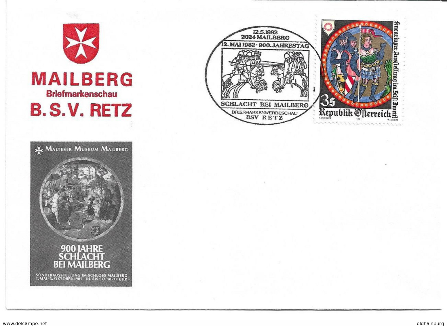 2007l: Motivbeleg Für Heimatsammler Schlacht Bei 2024 Mailberg, Kuenringer, 1982 - Hollabrunn