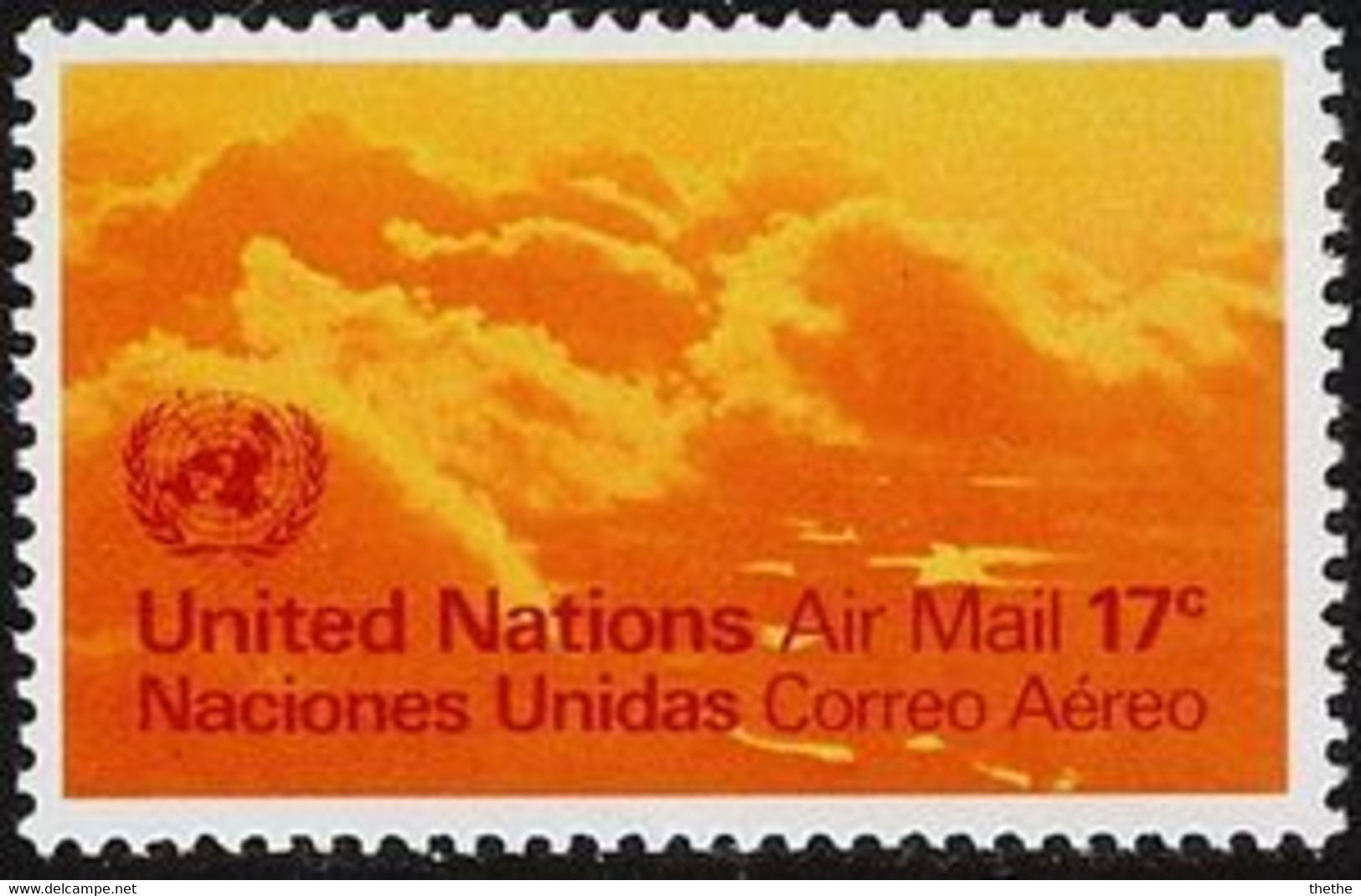 NATIONS UNIES  ( New York)  - Nuages - Poste Aérienne