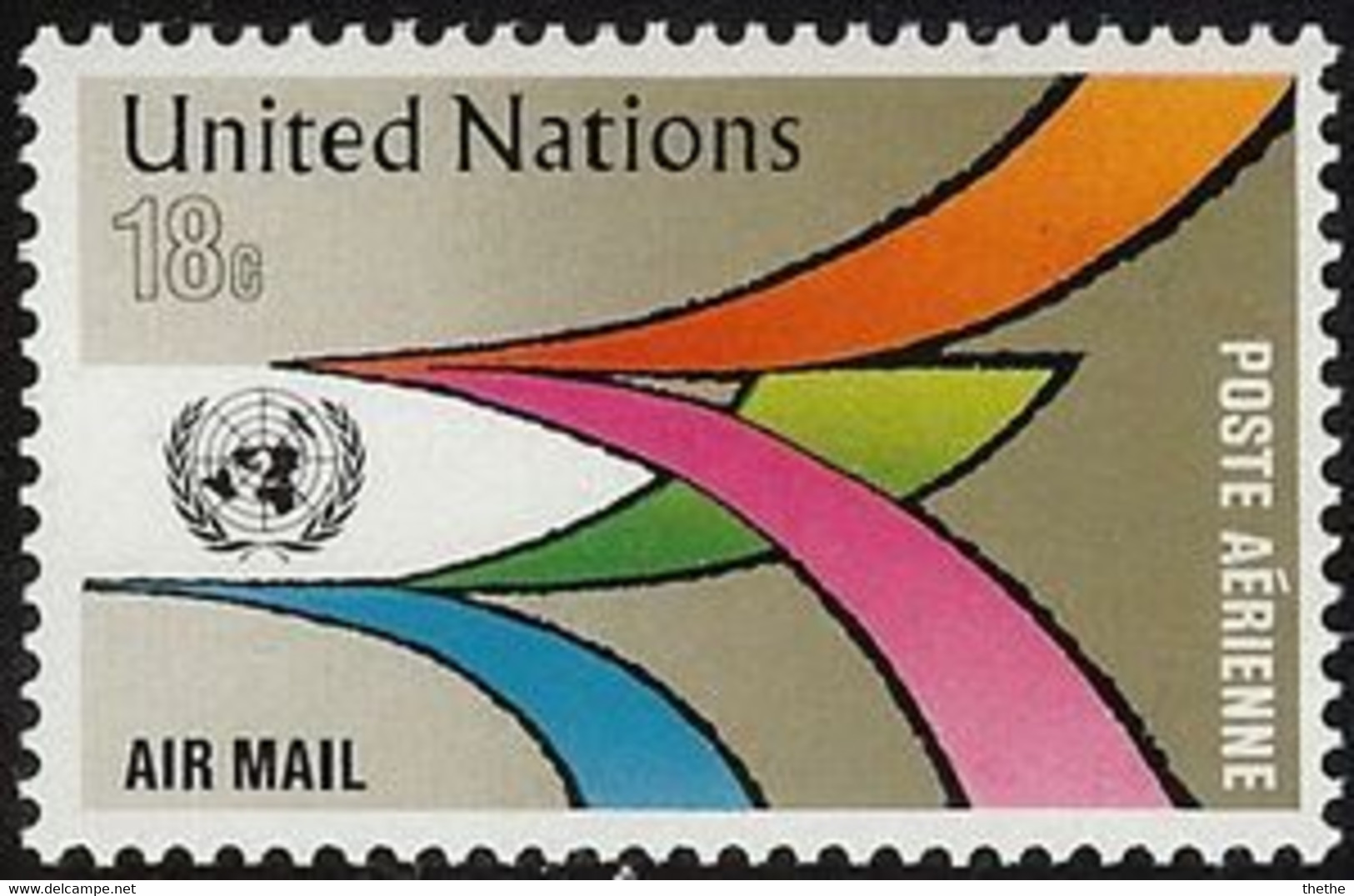 NATIONS UNIES  ( New York)  - Chemins Rayonnant à Partir De L'emblème De L'ONU - Airmail