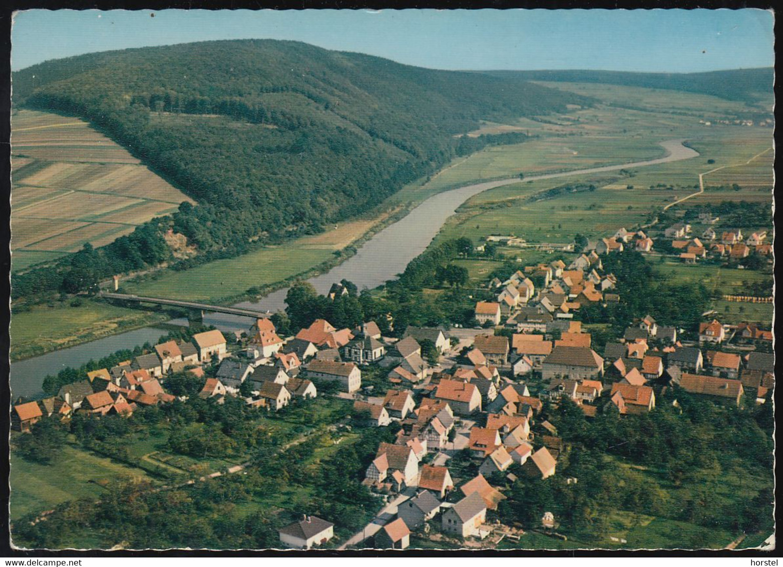 D-34399 Oberweser - Gieselwerder - Weserbrücke -  Cekade Luftbild - Aerial View ( 60er Jahre) - Bad Karlshafen