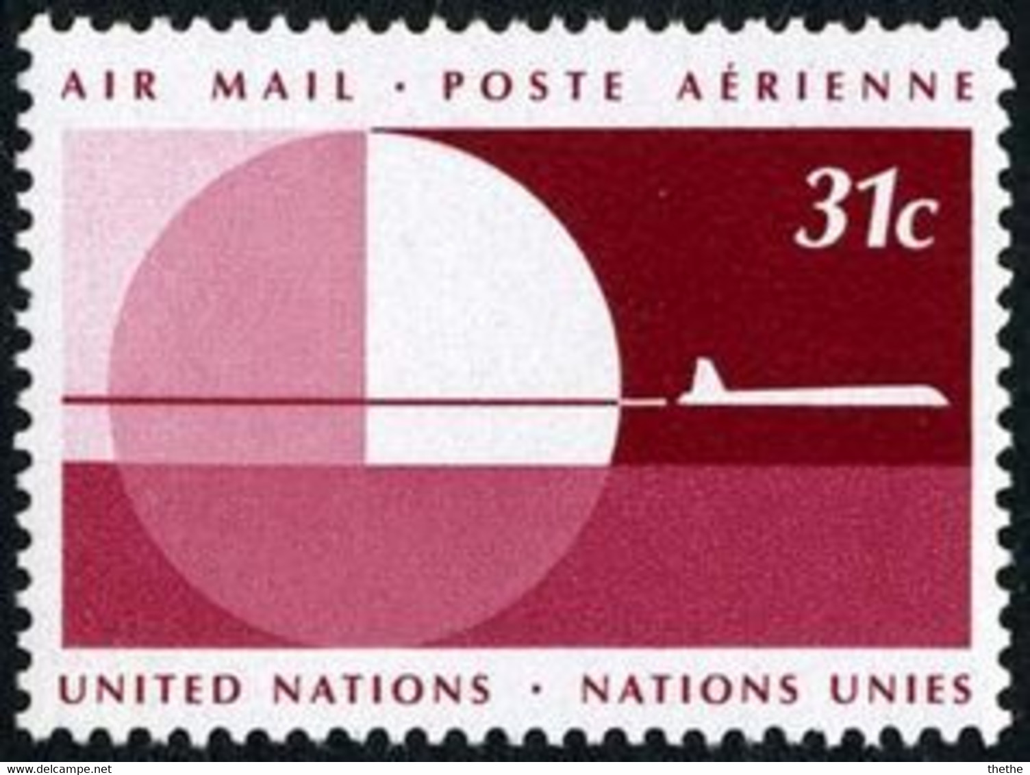NATIONS UNIES  ( New York)  - Avion - Poste Aérienne