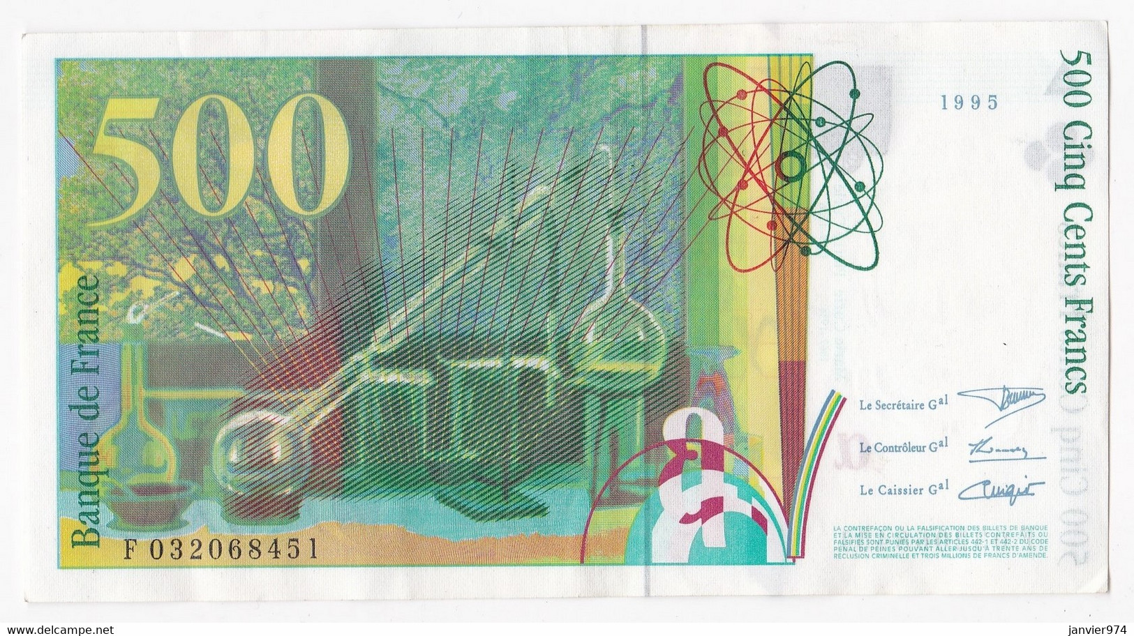 500 Francs Pierre Et Marie Curie 1995, Alph. F. 032068451, SUP - 500 F 1994-2000 ''Pierre Et Marie Curie''