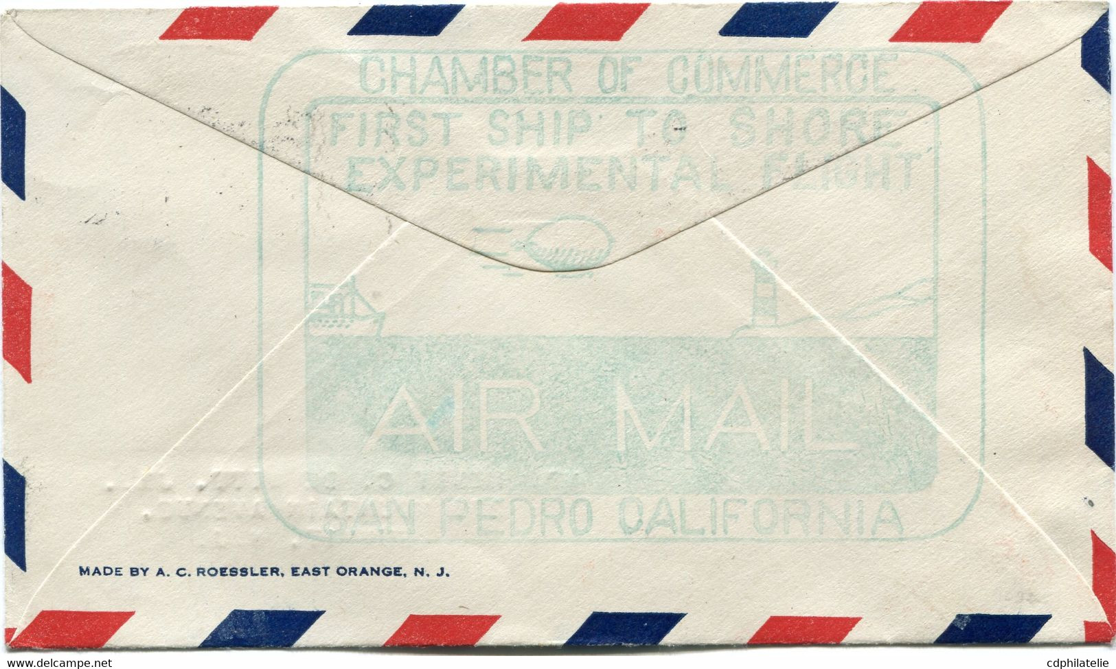 ETATS-UNIS LETTRE AVEC CACHET ILLUSTRE "FIRST PACIFIC COAST SHIP-TO-SHORE AIR MAIL TRANSFER S.S. CITY OF LOS ANGELES.." - Other & Unclassified