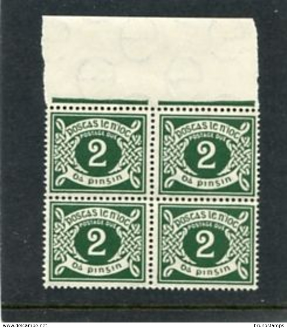 IRELAND/EIRE - 1940  POSTAGE DUE 2d WMK E BLOCK OF 4  MINT NH  SG D8 - Strafport