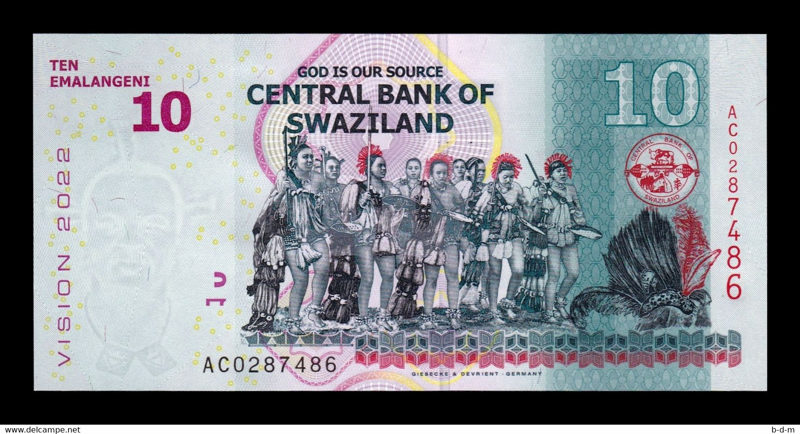 Suazilandia Swaziland 10 Emalangeni 2015 Pick 41 SC UNC - Swasiland