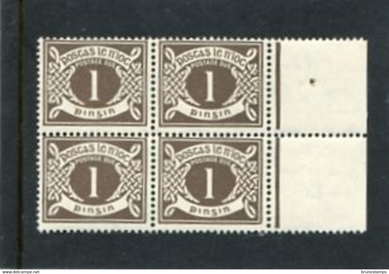 IRELAND/EIRE - 1971  POSTAGE DUE 1p   SEPIA  WMK E BLOCK OF 4  MINT NH  SG D15 - Postage Due