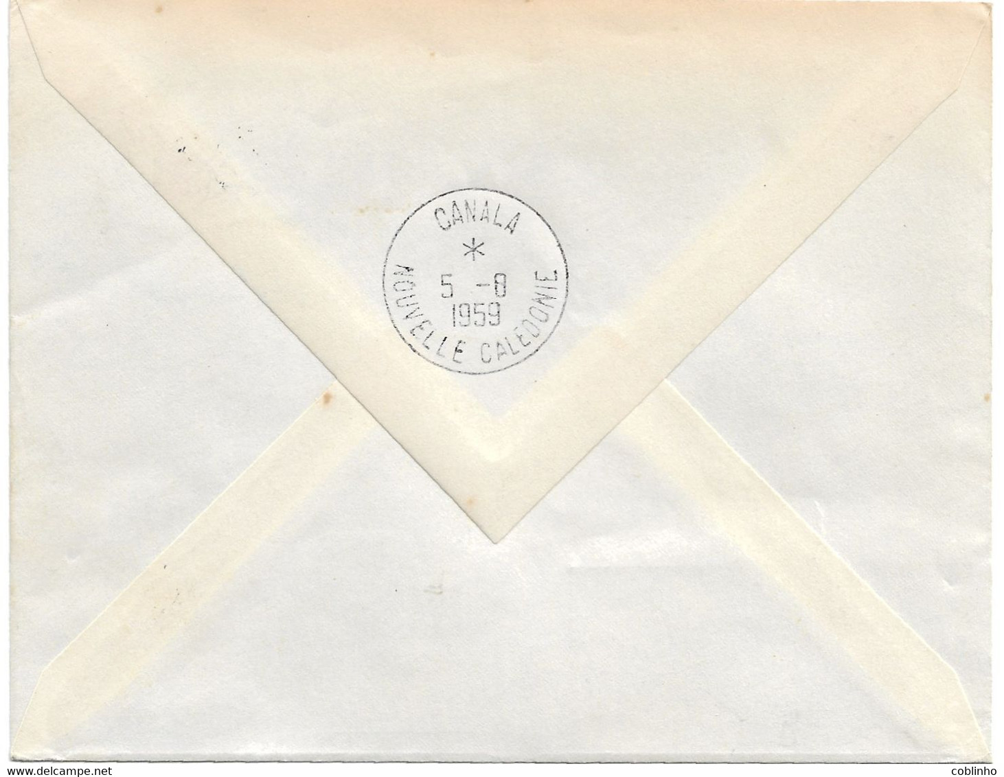 NOUVELLE CALEDONIE (New Caledonia) - Griffe Centenaire Premier Courrier Postal -  Cad Canala Au Dos  5-8-1959 - Briefe U. Dokumente