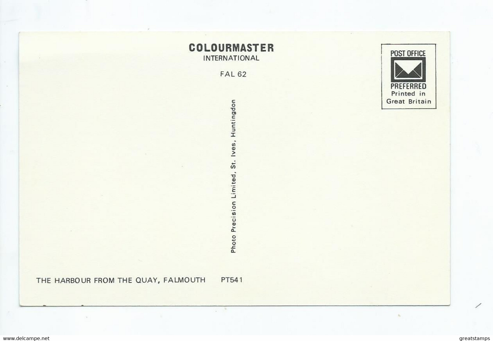 Postcard  Cornwal; Falmouth Colourmaster Pt541 - Falmouth