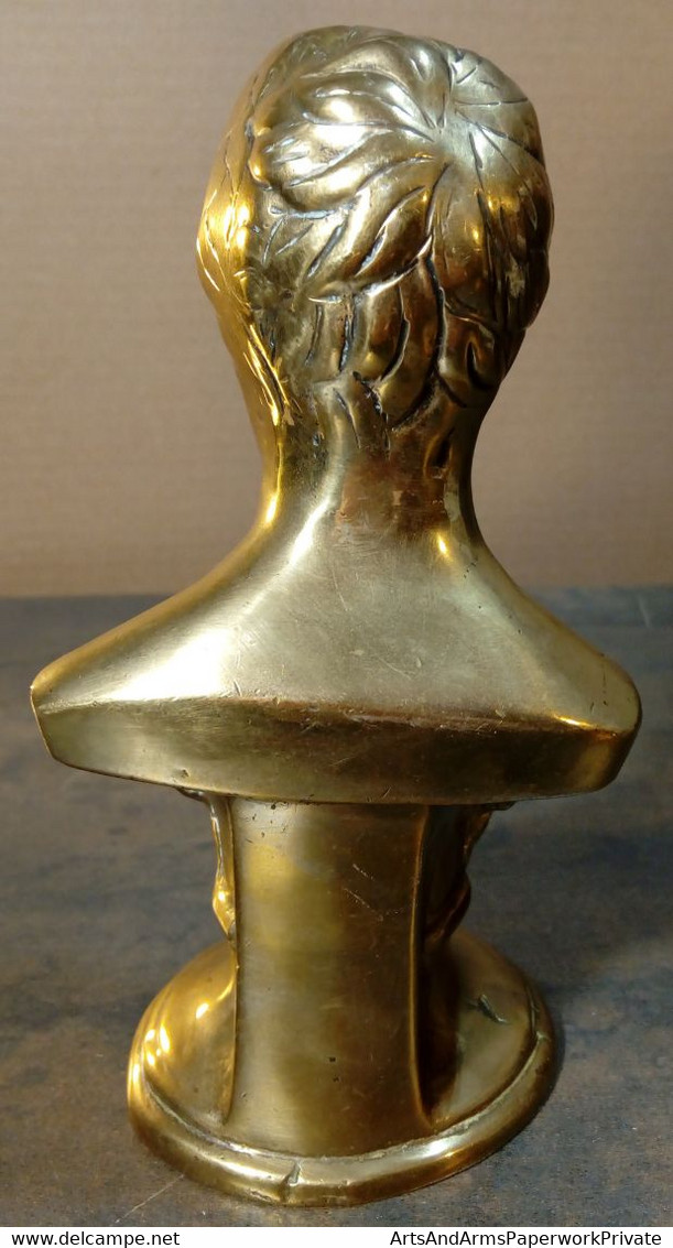 Buste En Laiton Theodor Körner, 18 Cm/ Brass Bust Theodor Körner, 18 Cm - Autres & Non Classés