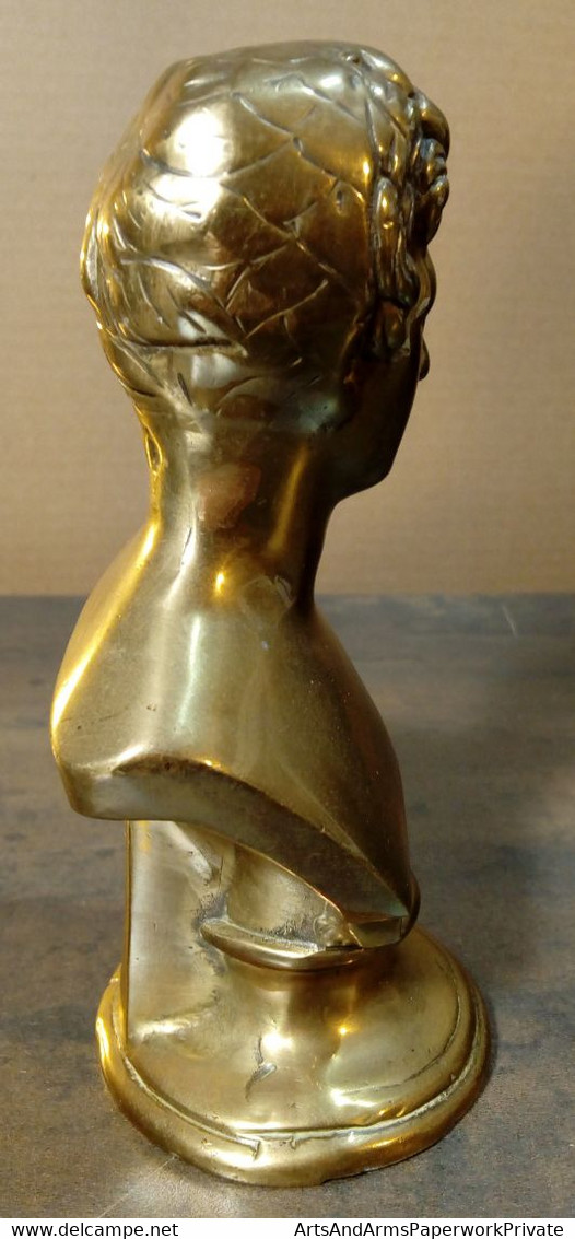 Buste En Laiton Theodor Körner, 18 Cm/ Brass Bust Theodor Körner, 18 Cm - Andere & Zonder Classificatie