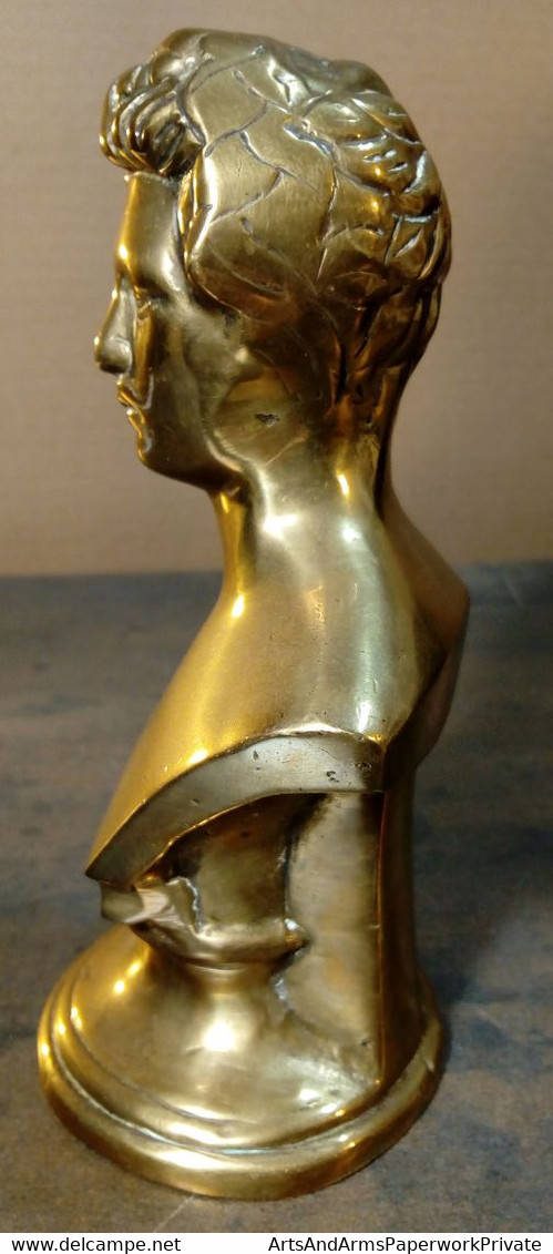 Buste en laiton Theodor Körner, 18 cm/ Brass Bust Theodor Körner, 18 cm